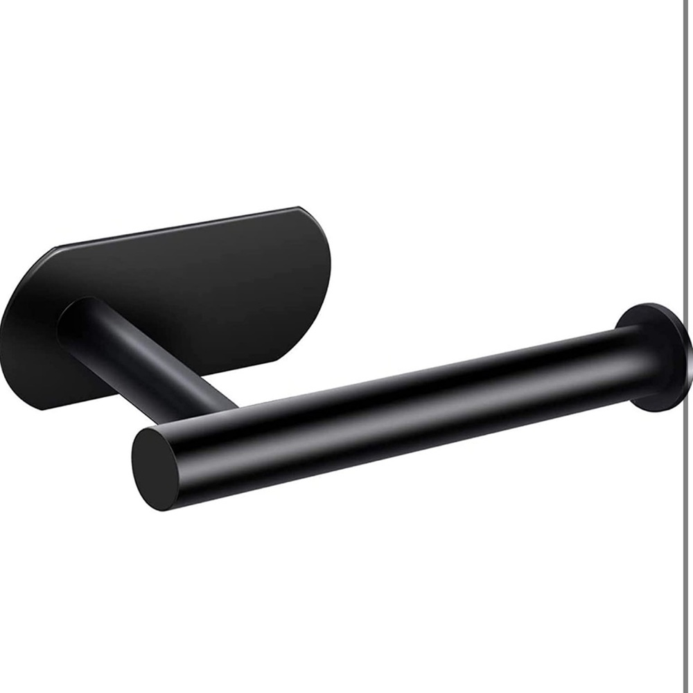 1 Pack Black Adhesive Toilet Paper Holder for Bathroom or Kitchen. NEW!
